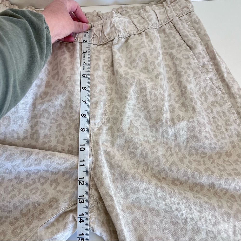 GAP Women's High Waisted Pull On Paper Bag Leopard Print Pants - Picture 9 of 11